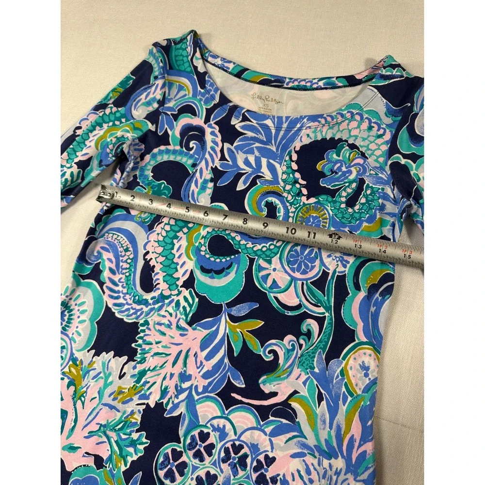 Lilly‎ Pulitzer Hollee Dress Mermaid in the Shade Navy Blue Pink XS